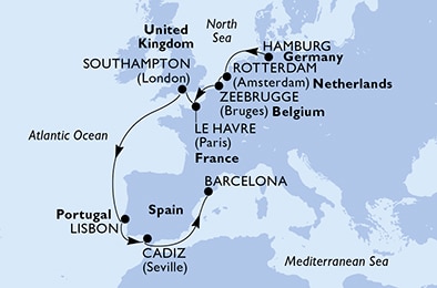 Mapa trasy rejsu