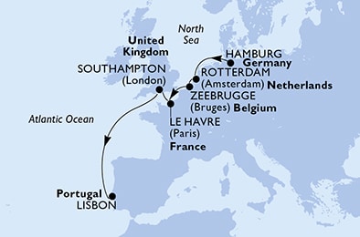 Mapa trasy rejsu