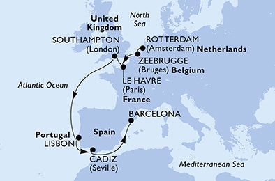Mapa trasy rejsu