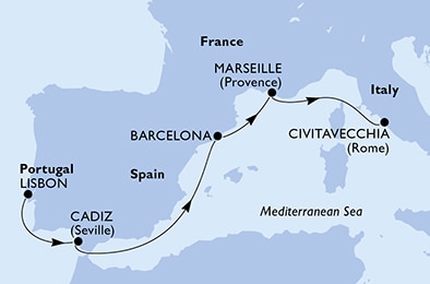 Mapa trasy rejsu