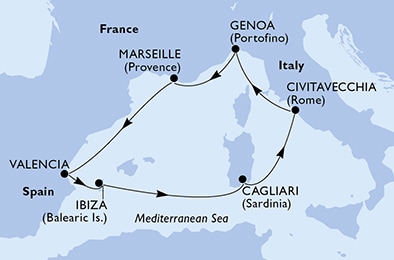 Mapa trasy rejsu