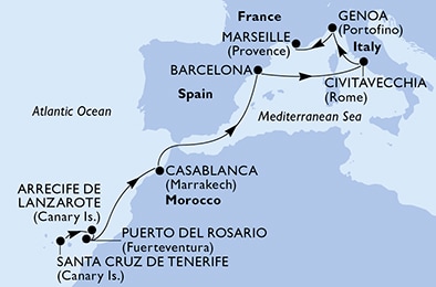 Mapa trasy rejsu