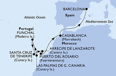 Mapa trasy rejsu