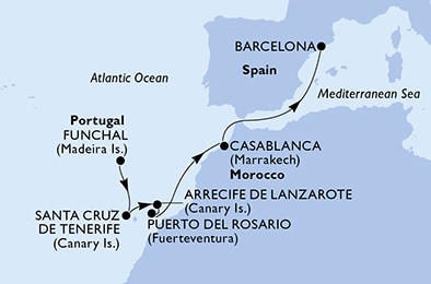 Mapa trasy rejsu