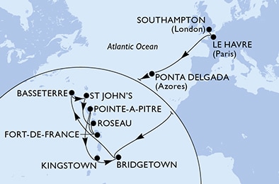 Mapa trasy rejsu