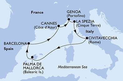 Mapa trasy rejsu