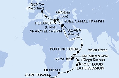 Mapa trasy rejsu