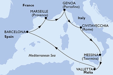 Mapa trasy rejsu