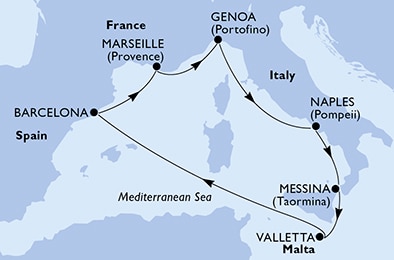 Mapa trasy rejsu