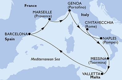Mapa trasy rejsu