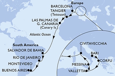 Mapa trasy rejsu