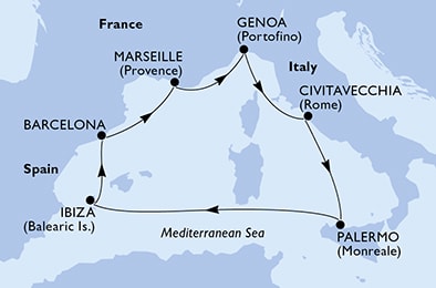 Mapa trasy rejsu