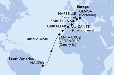 Mapa trasy rejsu
