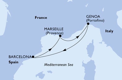 Mapa trasy rejsu