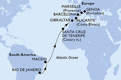 Mapa trasy rejsu