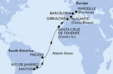 Mapa trasy rejsu