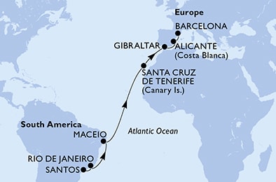 Mapa trasy rejsu