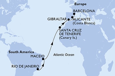 Mapa trasy rejsu