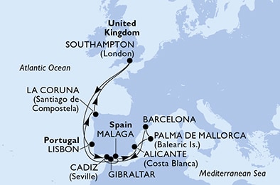 Mapa trasy rejsu