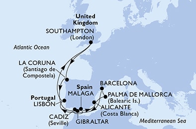 Mapa trasy rejsu