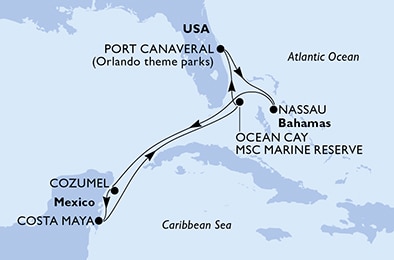 Mapa trasy rejsu