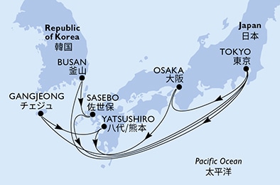 Mapa trasy rejsu