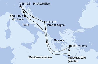 Mapa trasy rejsu