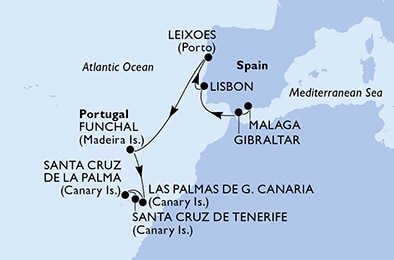 Mapa trasy rejsu