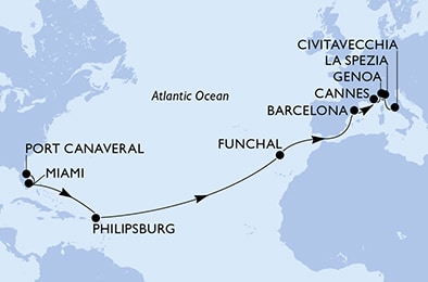 Mapa trasy rejsu