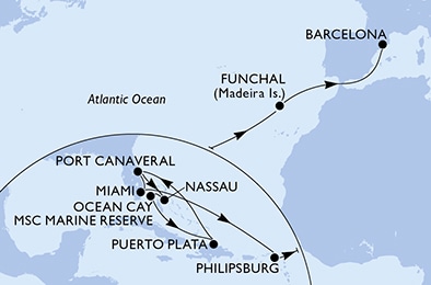 Mapa trasy rejsu