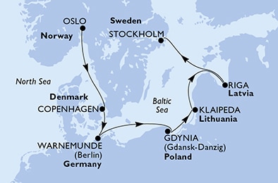 Mapa trasy rejsu