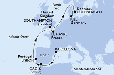 Mapa trasy rejsu