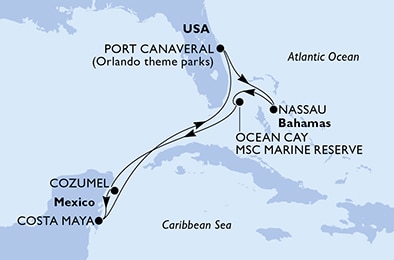 Mapa trasy rejsu
