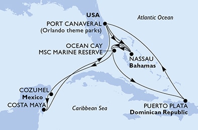 Mapa trasy rejsu