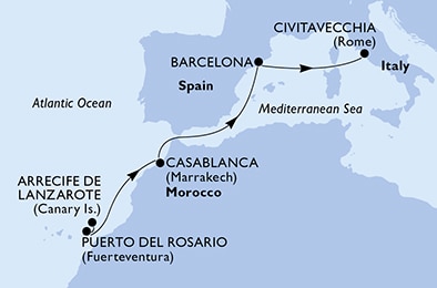 Mapa trasy rejsu