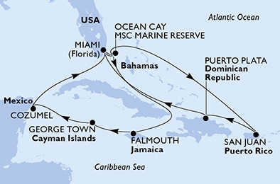Mapa trasy rejsu