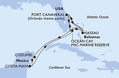 Mapa trasy rejsu