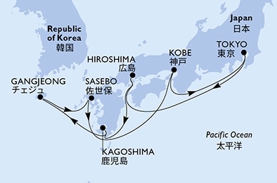 Mapa trasy rejsu