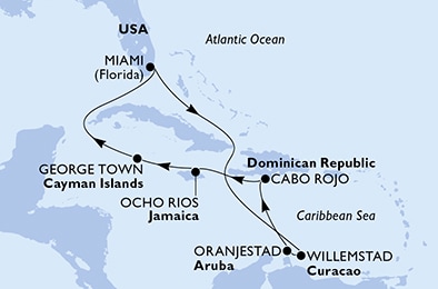 Mapa trasy rejsu