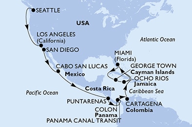 Mapa trasy rejsu