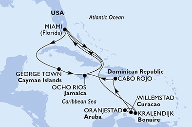 Mapa trasy rejsu