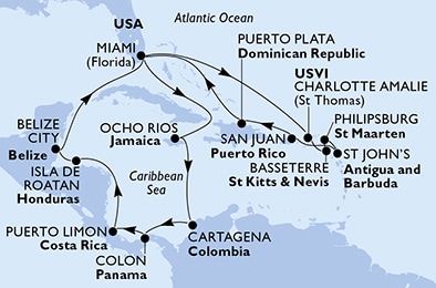 Mapa trasy rejsu