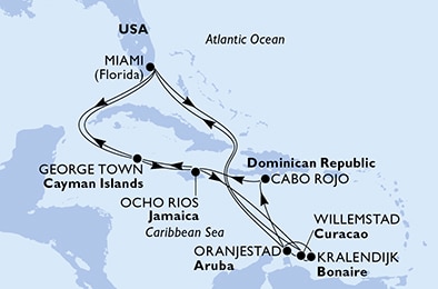 Mapa trasy rejsu
