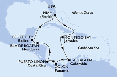 Mapa trasy rejsu