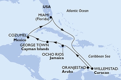 Mapa trasy rejsu