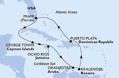 Mapa trasy rejsu