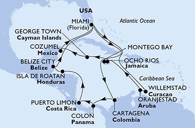 Mapa trasy rejsu