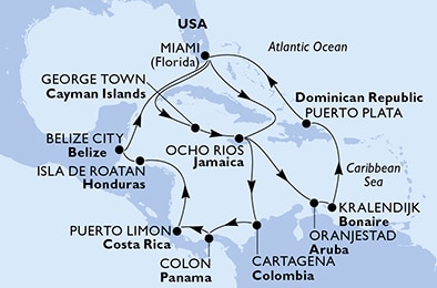 Mapa trasy rejsu