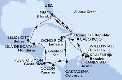 Mapa trasy rejsu
