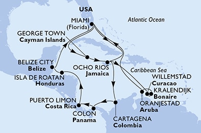 Mapa trasy rejsu